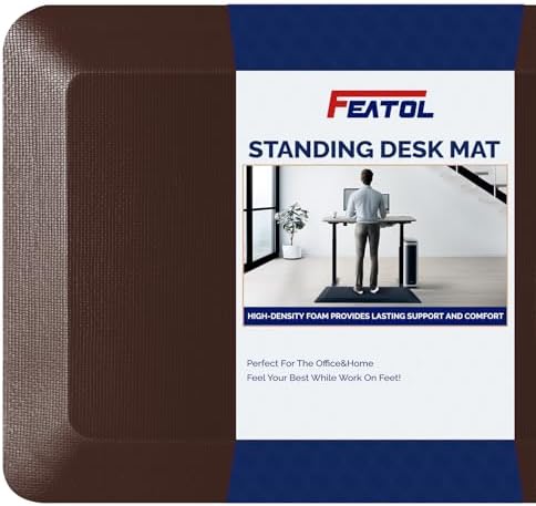 FEATOL Anti Fatigue Mat for Standing Desk & Kitchen Floor, 9/10 Extra Thick