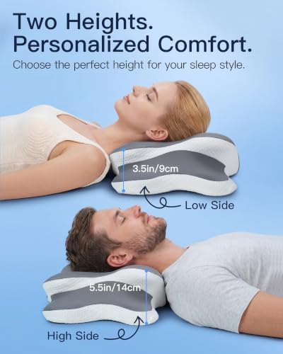 Ergonomic Cervical Pillow for Neck Pain Relief, Grey, 60*36*13cm