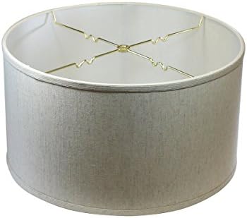 18x18x10 Textured Oatmeal Shallow Drum Lampshade with Brass Spider fitter - Perfect for table and Floor lamps - Extra Large, Textured Oatmeal