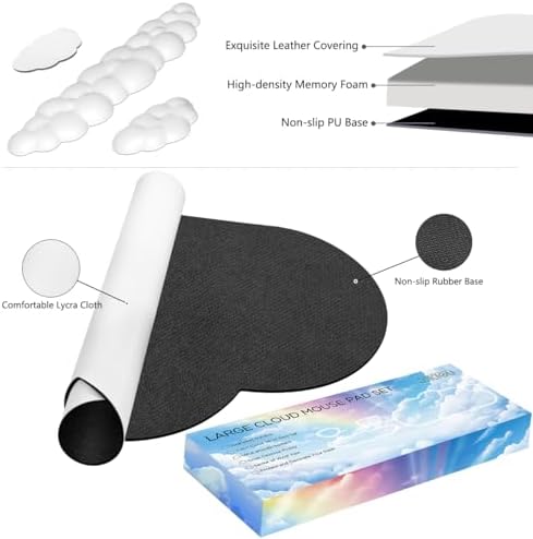 JIKIOU Ergonomic Keyboard Wrist Rest &Large Mouse Pad&Mouse Wrist & Cup Pad