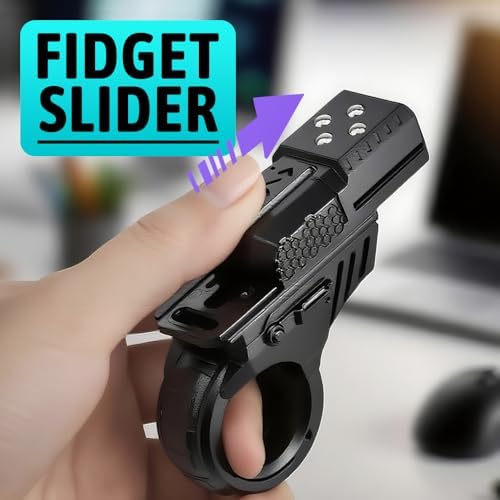 Fidget Spinner Toy Adults & Teen Plastic Fidgets Magnetic Slider Spinner Chain Ring Cool Gadget Roller Office Desk Toy 5 in 1 Stress Relief Sensory Item for Autism ADHD Anxiety Stocking Stuffers Men