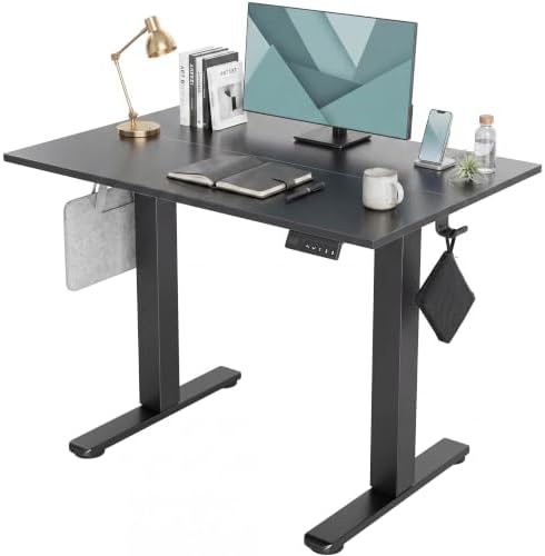 Claiks Electric Standing Desk 40x24 Inch Adjustable Desk, Black