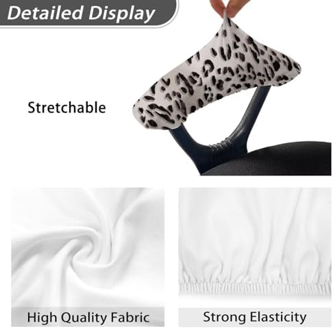 Leopard Print Office Chair Armrest Covers - Comfortable & Breathable Set of 2, Stretchy & Washable