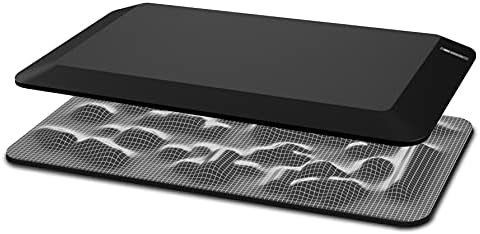 aeris Muvmat - Thick Anti Fatigue Mat for Standing Desks – Premium Kitchen Mat- Ergonomic 2-Zone Standing Desk Mat - Durable Non- Slip Home Office Mat with Pure Black Cover
