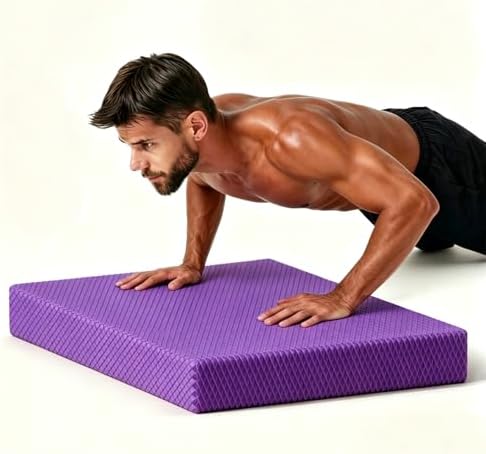 High-Density Balance Pad, Extra Large Balance Pad for Physical Therapy, TPU Foam Balance Board for Rehabilitation Stability Workout Knee and Ankle Exercise