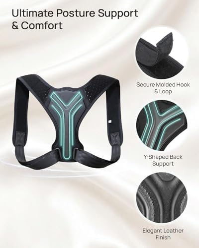 Back posture corrector, suitable for both men and women,advanced fabric back corrector,available for all day use, invisible confidence and maximum breathability, essential for office prolonged sitting (Small)