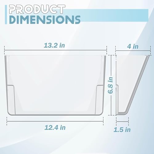 MINDEPOT 3 Pockets Acrylic Wall File Organizer Clear File Holder for Office