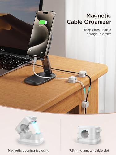 JOYROOM 6 Pack Magnetic Cable Clips, Cord Organizer Adhesive Wire Holder