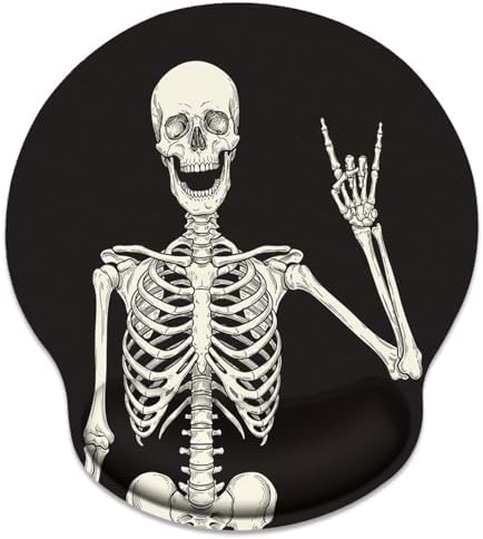 Britimes Ergonomic Mouse Pad with Wrist Support, Skull Skeleton