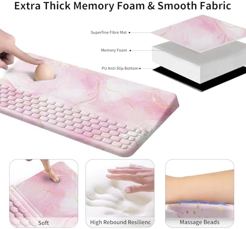 Keyboard Stand for Desktop, Keyboards Wrist Rest, Ergonomic Keyboards Holder for Easy Typing Working, Wrist pad for Keyboards with Comfortable Wrist Rest for Keyboard Pink