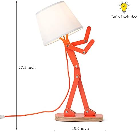 Fun Desk Lamp for Bedroom Kids Room, Oran Orange, Bulb Included