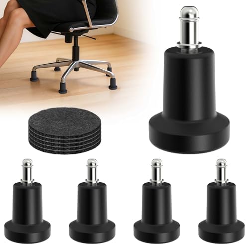 Office Chair Glides Bell Glides Replacement Fixed Castors 5PCS Black