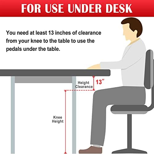 TABEKE Under Desk Bike Pedal Exerciser, Fully Assembled Mini Exercise Bike for Leg and Arm Workouts, Foldable Desk Bike Peddler Machine for Seniors with Clear LCD Display & Adjustable Resistance