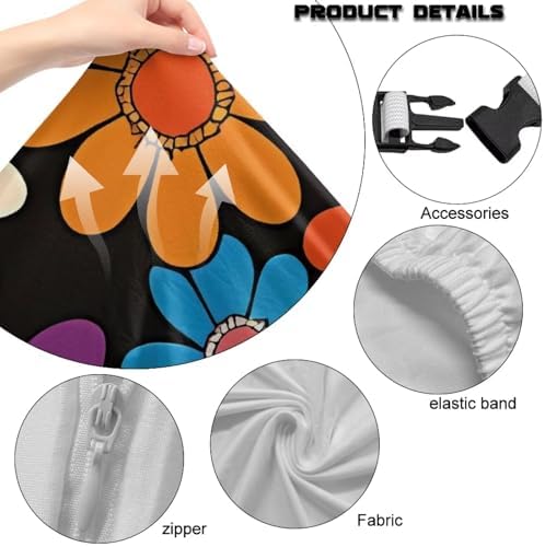 Hippie Flower Gaming Chair Covers Anti-Slip Gamer Chair Seat Cover Stretch Fit Office Computer Armchair Slipcover for Reclining Racing Gaming Chairs