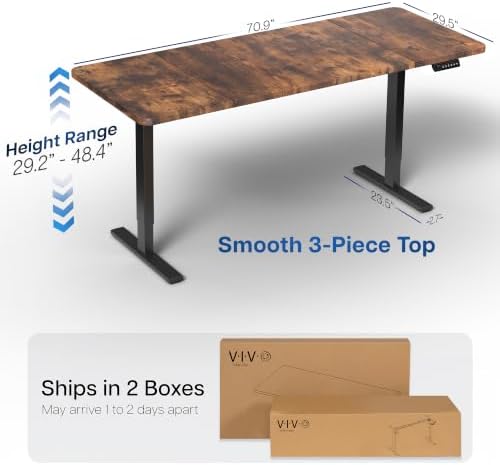 VIVO Rustic Vintage Brown 71 x 30 in Standing Desk, DESK-KIT-1B7N