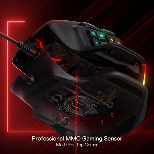 Redragon M811 Wired RGB MMO Gaming Mouse 10000 DPI Remapping Keys