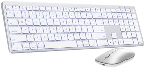 SABLUTE Bluetooth Keyboard and Mouse for Mac, Multi-Device, 7-Color Backlit