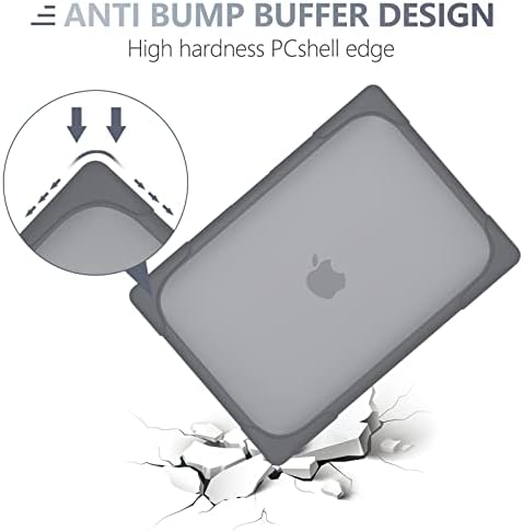 Batianda Foldable Stand Heavy Duty Case for MacBook Air 13.6 inch, Gray