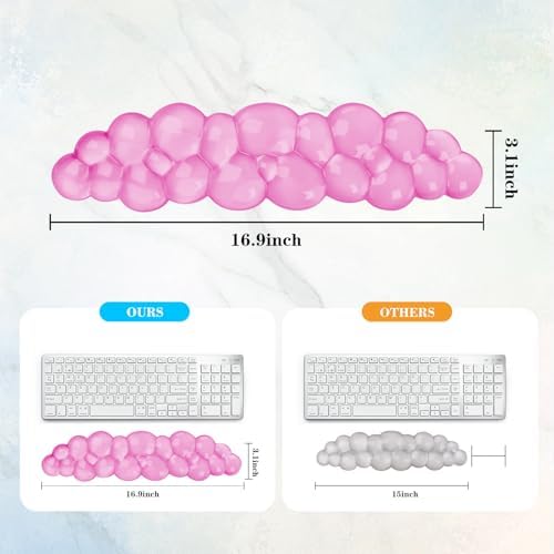 Gel Cloud Keyboard Wrist Rest, Cute Wrist Support and Arm Support Keyboard Rest for Keyboard Typing Pain Relief，Suitable for Office/Computer/Laptop/Gaming（Keyboard Wrist Rest Pink）