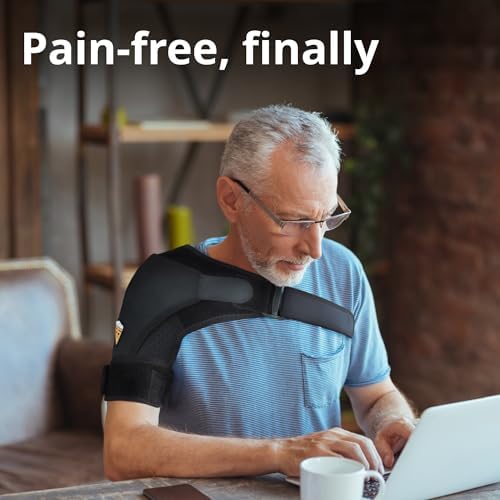 FIGHTECH Rotator Cuff Shoulder Brace for Women and Men - 4 Sizes - Shoulder Support - Pain Relief - Black - X-Small Petite Only (Chest 30-32" Bicep 7-9")