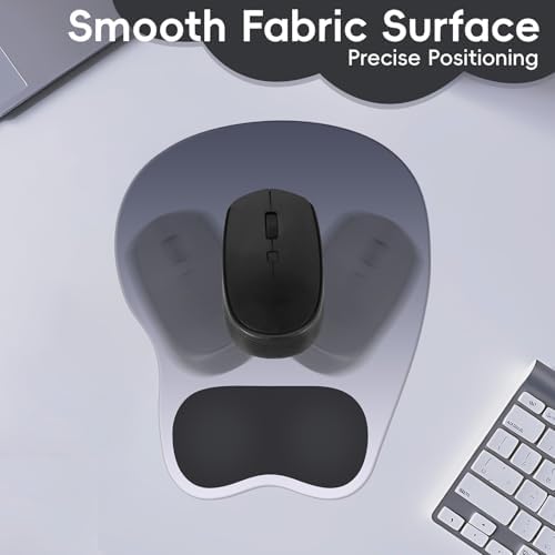 Ergonomic Mouse Pad,Non Slip Mousepad Wrist Rest Support for Office, Computer, Laptop & Mac(A-Black Grey)