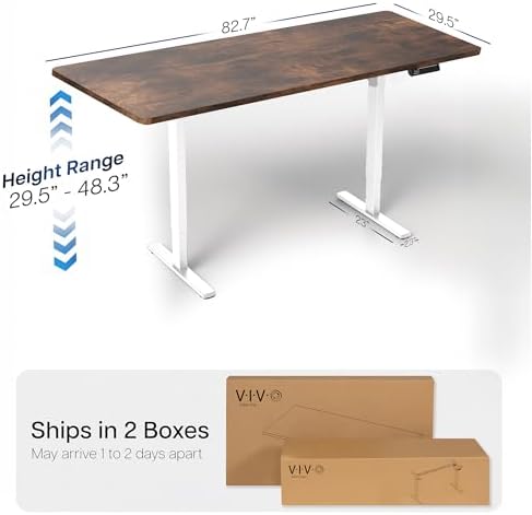 VIVO Rustic Vintage Brown 83 x 30 in Standing Desk, DESK-KIT-E2W84-30N