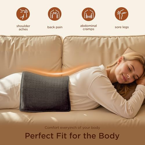 Texciting Heating pad for Back,Neck and Shoulders,Heat Pad Washable,12"x24"