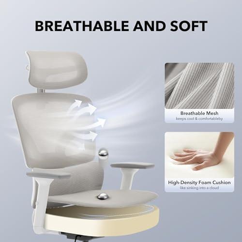 Ergonomic Office Chair with Adjustable Lumbar Support,Grey