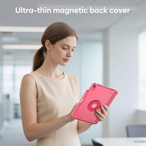 ProCase Touchpad Keyboard Case for iPad 11th (A16) / 10th Gen 10.9", Pink