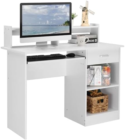 Karl home Computer Desk Study Writing Desk, White