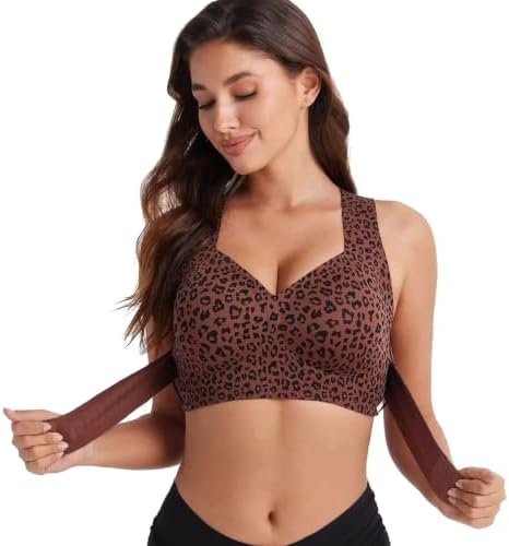 Posture Bra for Women Wireless Bra Wide Strap Back Support Full Coverage Bra for Housewives Mothers Gifts