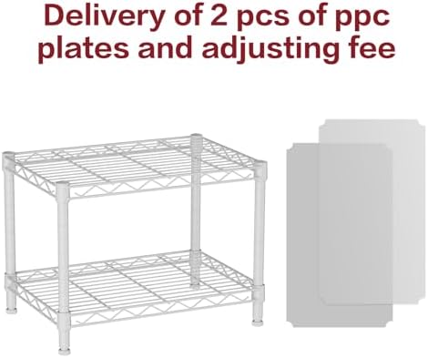 SINGAYE Small Wire 2 Shelves Pantry Metal Shelf Floor Organizer Under Desk