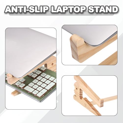 PATIKIL Wooden Laptop Stand 1Pack Dual-Use Laptop Stand Vertical for 13-18