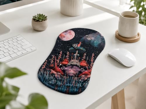Ergonomic Mouse Pad with Wrist Rest, Mouse Pad with Memory Foam Massage Support, Non-Slip PU Base, Comfortable Typing Cushion for Home Office Computer Laptop, Snail