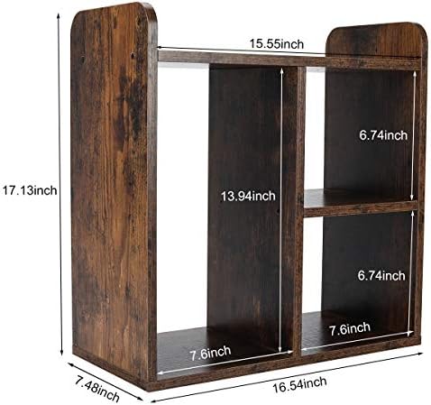 PAG-Mass Desktop Bookshelf Freestanding Wooden Countertop Bookcase Accessories Organizer Display Rack Dorm Desk Storage Shelf