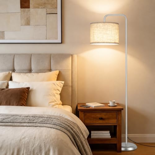 TJOY Floor Lamp, ‌Silver‌ Standing Floor Lamp for LivingRoom with 3CCT Bulb