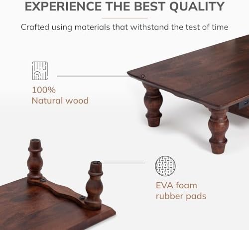 Anji Mountain Monitor Stand for Desk - Desktop Organizer & Laptop Riser, Ergonomic Monitor Riser, Space-Saving, Durable, Easy Assembly & Ideal for Home & Office,Walnut, 24-Inch, Pro Edition
