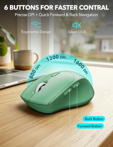 Wireless Keyboard and Mouse Combo, Full Size with Wrist Rest