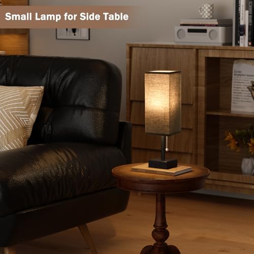 Fenmzee Bedside Lamp for Bedroom Set of 2 - Black Table Lamp for Nightstand