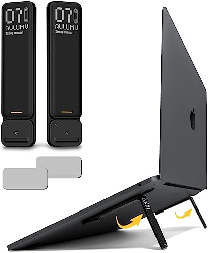 Aulumu G07 Pop Up Leg Stands Laptop, Super Portable Cooling Laptop Stand, Ergonomic Laptop Riser Lift for Desk for MacBook, All Laptops, Tablets, 8-20'', Black