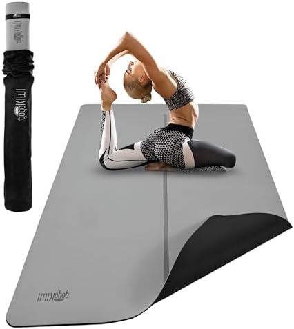 Gogokiwi Large Yoga Mat (6'x4') – 1/4" & 1/2" Thick Exercise Mats for Home Workout, Extra Wide Workout Mats for Home Gym, Yoga, Pilates, Stretching, Floor & More