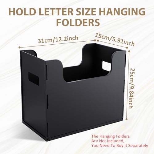2 Pcs Portable Desktop File, Filing Organizer, Black