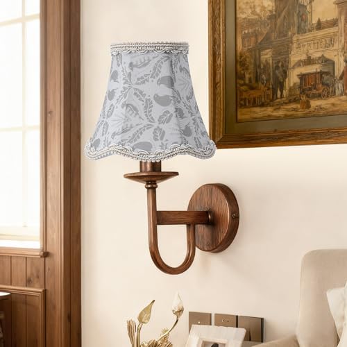 Fuloon Small Clip on Chandelier Lamp Shades, 6 Pack, Branch Bird