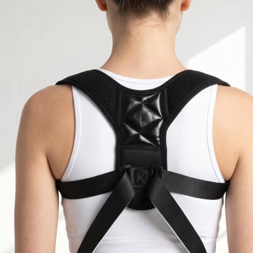 Adjustable Posture Corrector Back Brace for Office Workers, Black