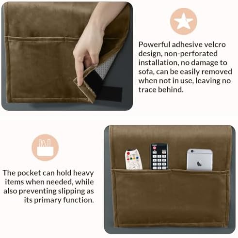 Head Recliner Pillow Adjustable Shredded Memory Foam Headrest Pillow for Recliners,Non-Slip Velvet Cushion for Pain Relief Neck Support Pillow for Travel Home Recliner Sofa Armchair (Brown)