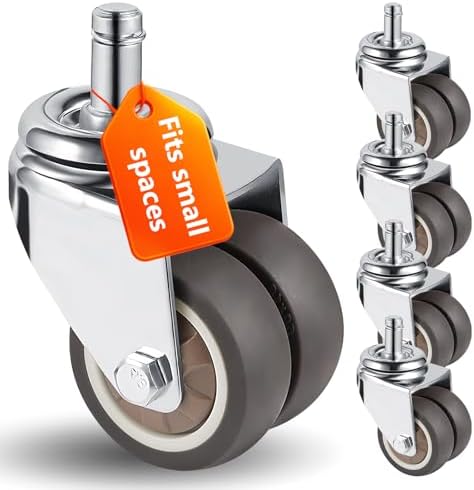 2 Inch Office Chair Wheels Set of 5, Quiet Heavy Duty Casters