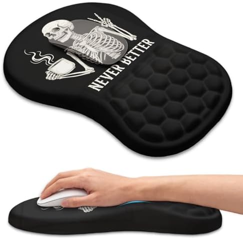 Ergonomic Mouse Pad with Wrist Rest, Memory Foam Wrist Support,Massage Bump