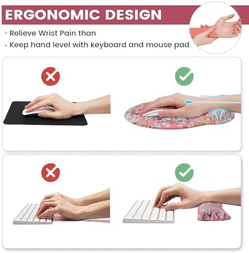 iLeadon Ergonomic Mouse Pad Set with Wrist Rest Non-Slip Desk Mat Set