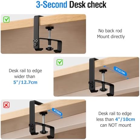Under Desk Cable Management Tray - Heavy Duty No-Drill Clamp & Screw Mount, 28-Inch Cord Organizer for Home Office, Gaming Setup & Study Room, Holds Power Strip & Large Adapters (Black, 28"L x 5.5"W)
