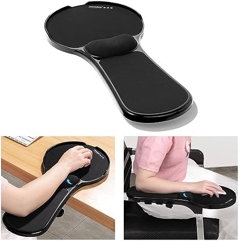 Black Office Chair Arm Pads Mouse Arm Rest with Baffle to Prevent Falling
